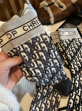 女士高端奢侈品袜子洋气欧韩羊毛羊绒加厚保暖D家漂亮好看的冬天