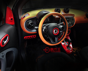 装 18款 smart专用内饰改装 排挡贴碳纤维 饰壳框贴片保护壳