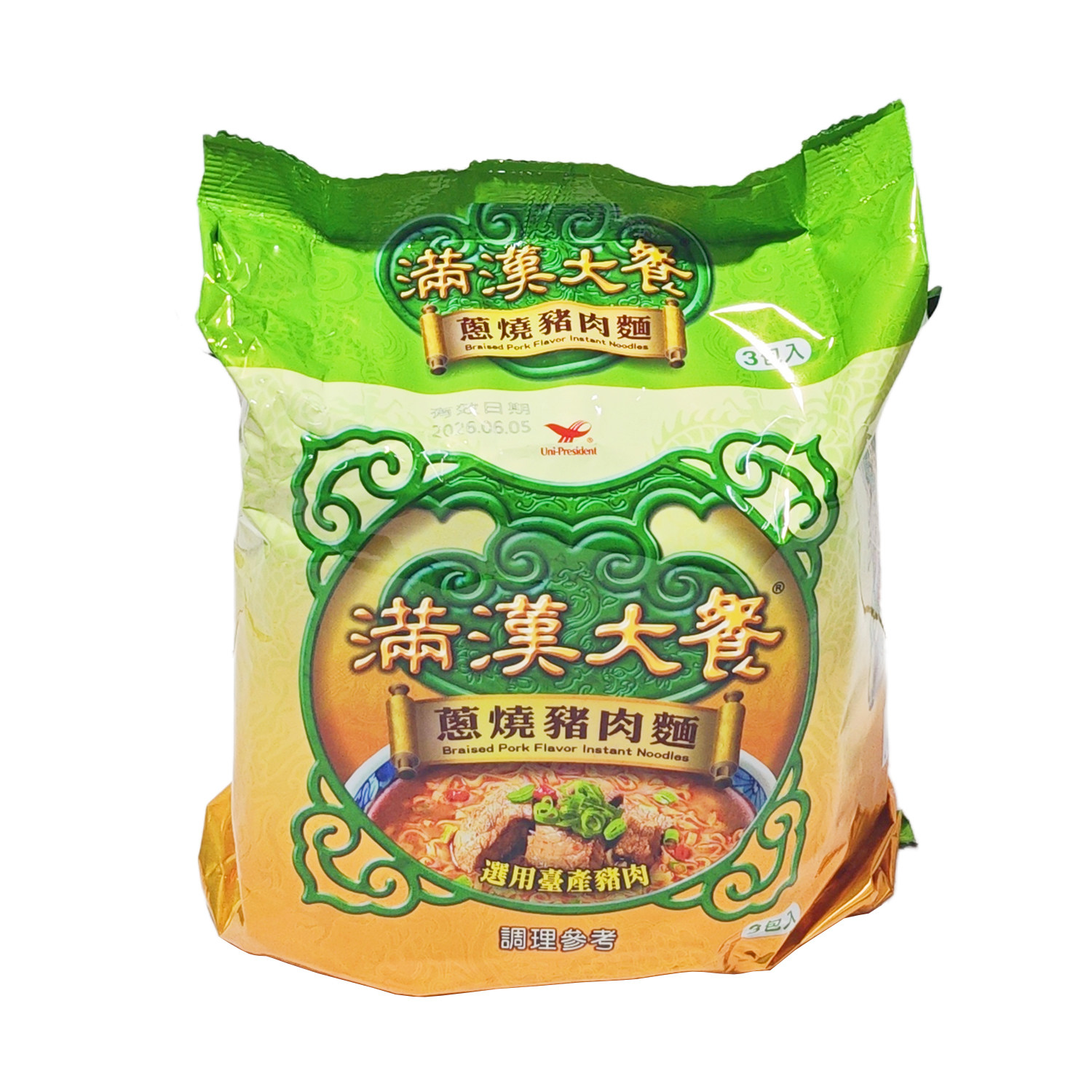 台湾统一满汉大餐葱烧猪肉面579g