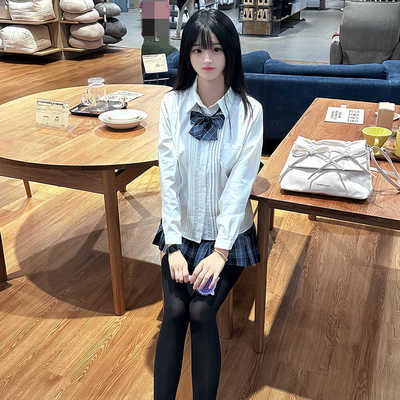 衬衣套装风琴褶奶白基础款日系