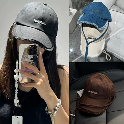 Jacquemus新款牛仔帽男女同款休闲棒球帽防晒遮阳毛边鸭舌帽百搭