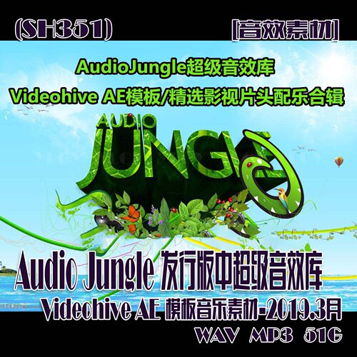(SH351)Audio Jungle 超级音效库AE模板音乐素材2019 WAV MP3 51G