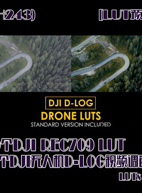 (SH243)18个DJI无人机D-Log视频调色和20个DJI Rec709 LUT预设
