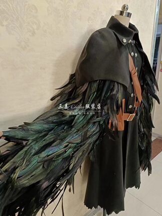 【量身定制】三姜cosplay服装 血源诅咒乌鸦艾琳羽毛斗篷