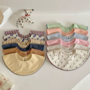 韩国婴儿口水巾纯棉A类网红男女宝宝双面用围嘴纯色港风圆形围兜