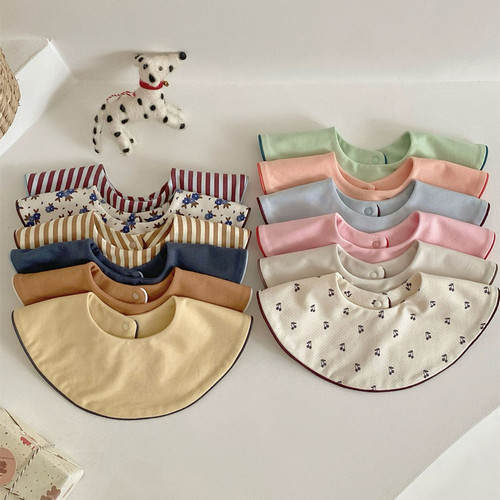 韩国圆形纯棉双面用围嘴