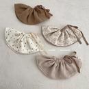 韩国ins风婴幼儿4层棉纱口水巾纱布360度围嘴撞色系绳花朵宝宝