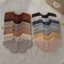 韩国莫兰迪纯色婴儿口水巾纯棉花瓣圆形围嘴双面洋气春夏围兜a类