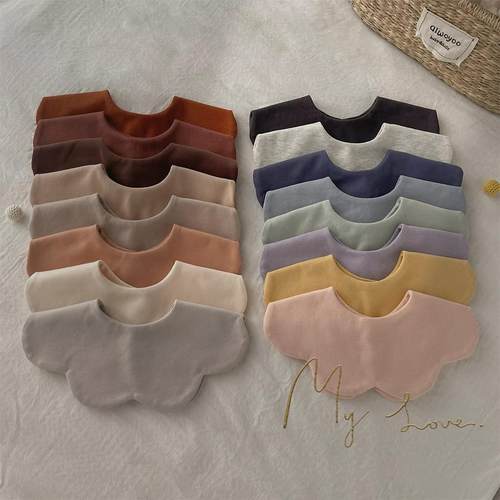 韩国莫兰迪纯色春夏口水巾