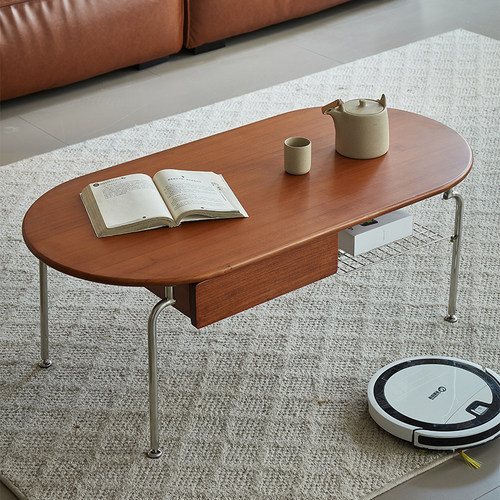 带抽客厅阳台双层家用茶桌复古