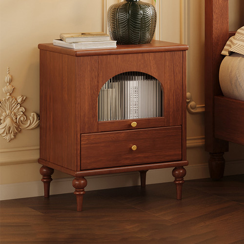 苏娅叙事复古实木床头边柜置物柜