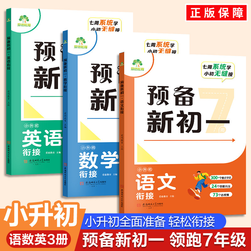 预备新初一小升初衔接七年级同步人教版课本教材基础知识小升初练习语文数学英语六年级小升初预习暑假作业专项训练学习测试