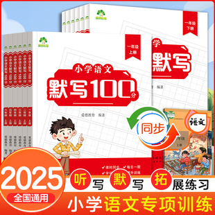 2024新版小学语文默写100分能力训练一二三四五六年级上下册人教版小学生同步默写练习本生字生词默写教辅