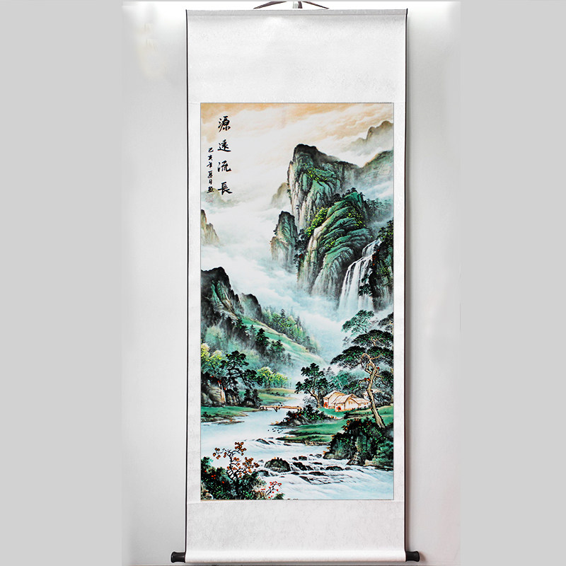 国画中堂装饰挂画卷轴山水风景画玄关客厅办公室竖版中式已装裱,家居饰品,国画,淘宝优惠券,粉丝福利购,淘宝优惠卷