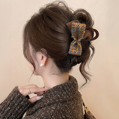 复古双面蝴蝶结高级感抓夹