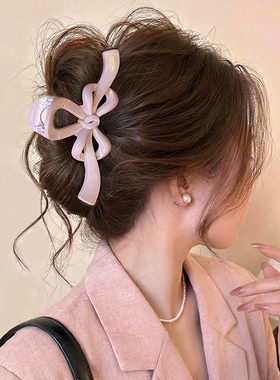高级感蝴蝶结抓夹女2026新款大号盘发鲨鱼夹子后脑勺发量多发饰品