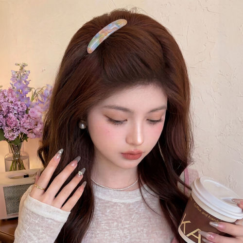 彩色渐变豹纹倒插发梳显脸小