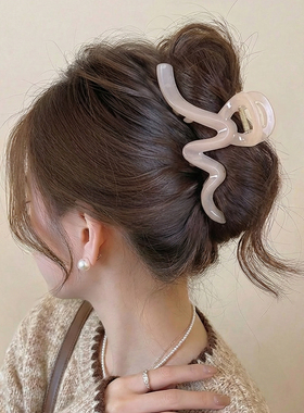 果冻感波浪抓夹女高级感2026新款盘发夹子鲨鱼夹发饰