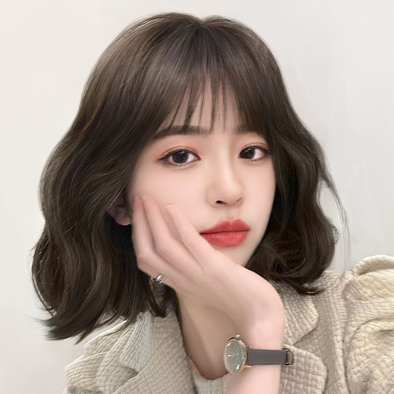 假发女短发2021年时尚新款卷发羊毛卷仿真真发全头头套整顶假发套
