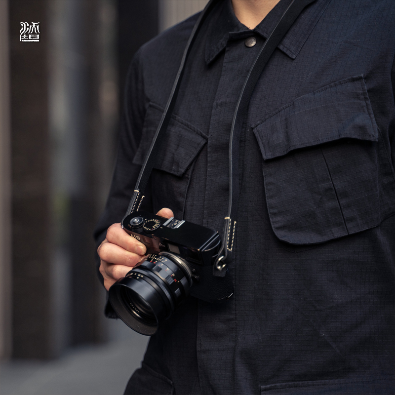 双层植鞣皮革真皮相机背带