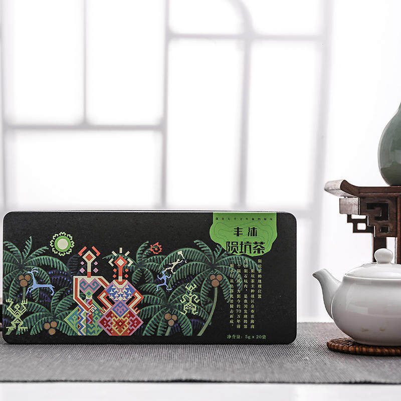 海南白沙陨石坑绿茶 陨坑茶 民族风系列 盒装 100g