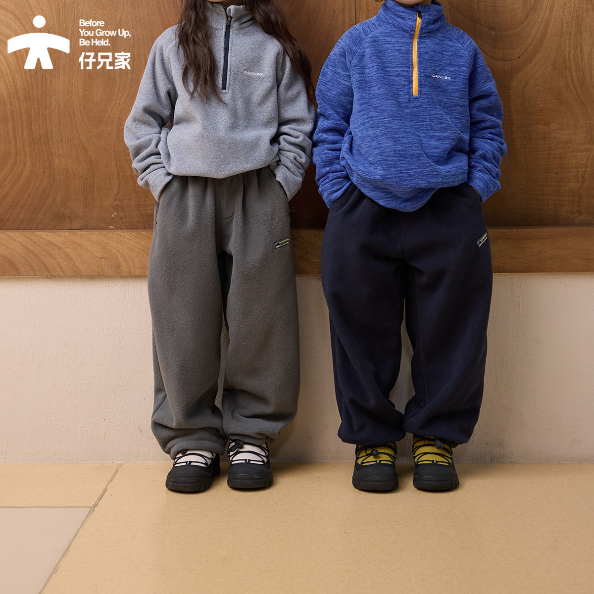 冬摇粒绒保暖束脚裤舒适百搭宝宝幼儿园裤松紧腰男女童装儿童裤子