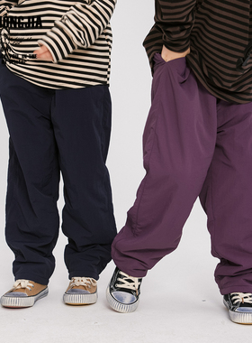 ZAIXIONGJIA◆好看的紫色加绒加厚长裤冬新品男女童装松紧腰百搭