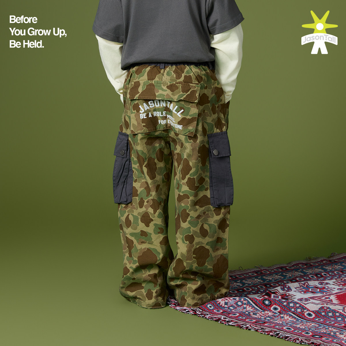 春秋新帅气迷彩工装裤儿童裤子松紧腰宝宝幼儿园裤松紧腰男女童装