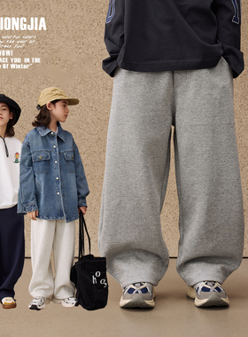 ZAIXIONGJIA◆三色弯刀裤休闲运动裤卫裤松紧腰儿童裤子童装春秋