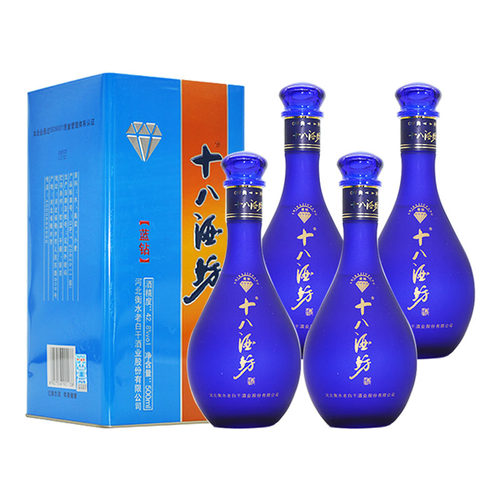 2014年42.8度十八酒坊蓝钻老白干香型白酒500ml粮食酒宴请送礼酒