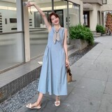 2C270-2830-P125-K178无袖蓝色连衣裙，女装连衣裙，2C270