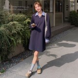C270-2780-P135-K188假两件收腰卫衣连衣裙，女装连衣裙，2C270