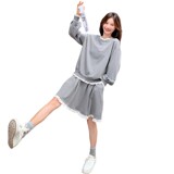 C270-2729-P155-K228春款羊毛绒拼花边套装裙，女装套装/套裙，2C270