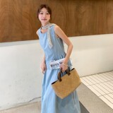 2C270-2830-P125-K178无袖蓝色连衣裙，女装连衣裙，2C270