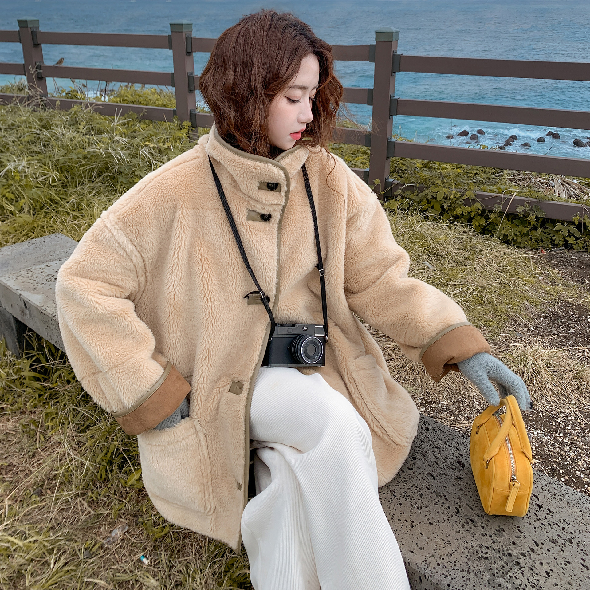 2C270-2900-P235-K328韩版一排口双面穿皮毛一体,女装短外套,2C270