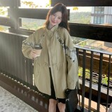 C270-2777-P160-K228拼色工装收腰风衣，女装风衣，2C270