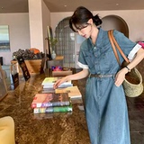 C270-2712-P135-K198夏款拼接牛仔连衣裙（送腰带）现货，女装连衣裙，2C270