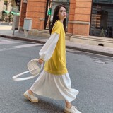 2C270-2367-P125春款假两件长款卫衣蕾丝裙控178，女装连衣裙，2C270