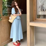 2C270-2831-P165-K238花边牛仔短袖套装，女装套装/套裙，2C270