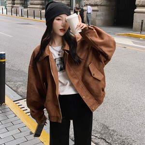 2C270-837-P125-K188 春款棒球服短款麂皮绒夹克外套图片