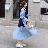 2C270-2352-P115条纹假两件拼接连衣裙控168，女装连衣裙，2C270