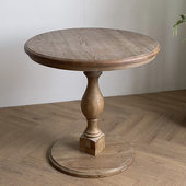 橡木小方桌2人4人咖啡厅餐厅边桌 美式 复古实木休闲小圆桌欧式 法式