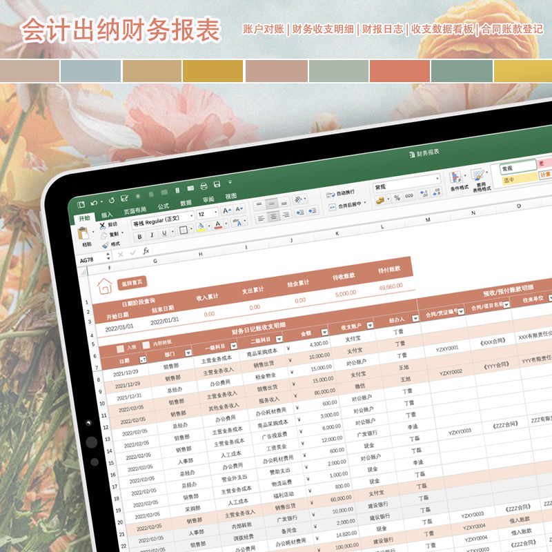 一只咸鱼Excel表格会计财务报表