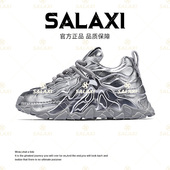 莎莱茜情侣鞋 女真皮火焰山男鞋 欧洲站秋季 百搭厚底增高休闲老爹鞋