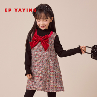 2025秋冬女童新款 EP雅莹童装 丝绒蝴蝶结公主裙连衣裙 商场同款