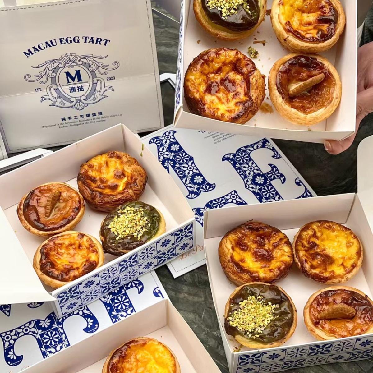 澳挞长沙美食代购开心果焦糖葡挞可颂火山熔岩 MACAU EGG TART