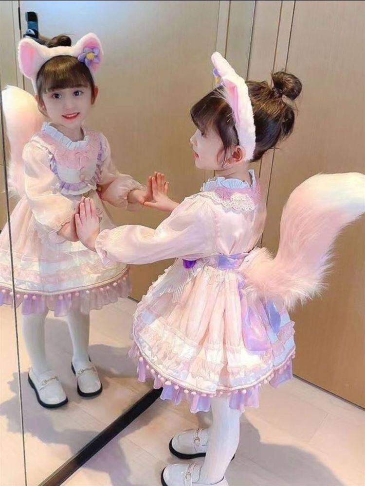 玲娜贝儿尾巴同款动漫尾巴成人儿童道具毛绒尾巴绑带狐狸的尾巴
