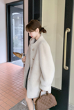 韩版气质保暖仿水貂绒棉服外套女2025年冬季新款显瘦保暖毛毛上衣，女装皮草，2C056
