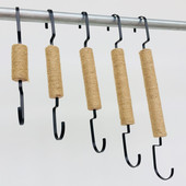 衣服挂钩 店用Ｓ型壁挂墙上木头创意Ｓ钩复古黑色衣挂 挂衣架服装