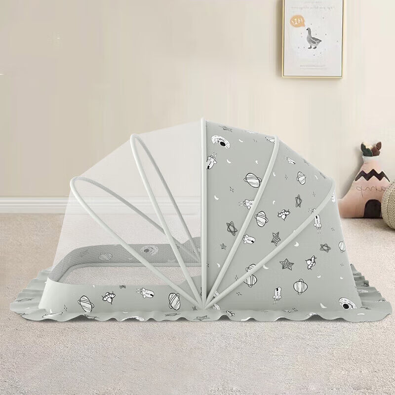 新款折叠蚊帐免安装小床蒙古包全罩式防蚊罩幼儿童通用无底蚊帐小